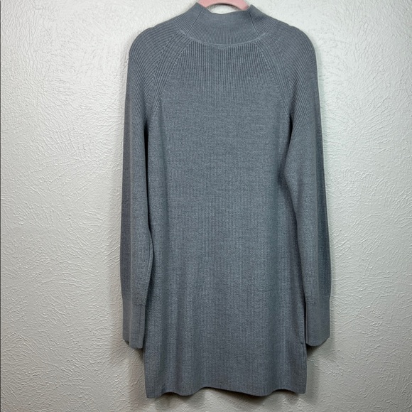 Lululemon Merino Wool Blend Ribbed Mock Neck Gray Mini Sweater Dress 6 - Picture 8 of 8